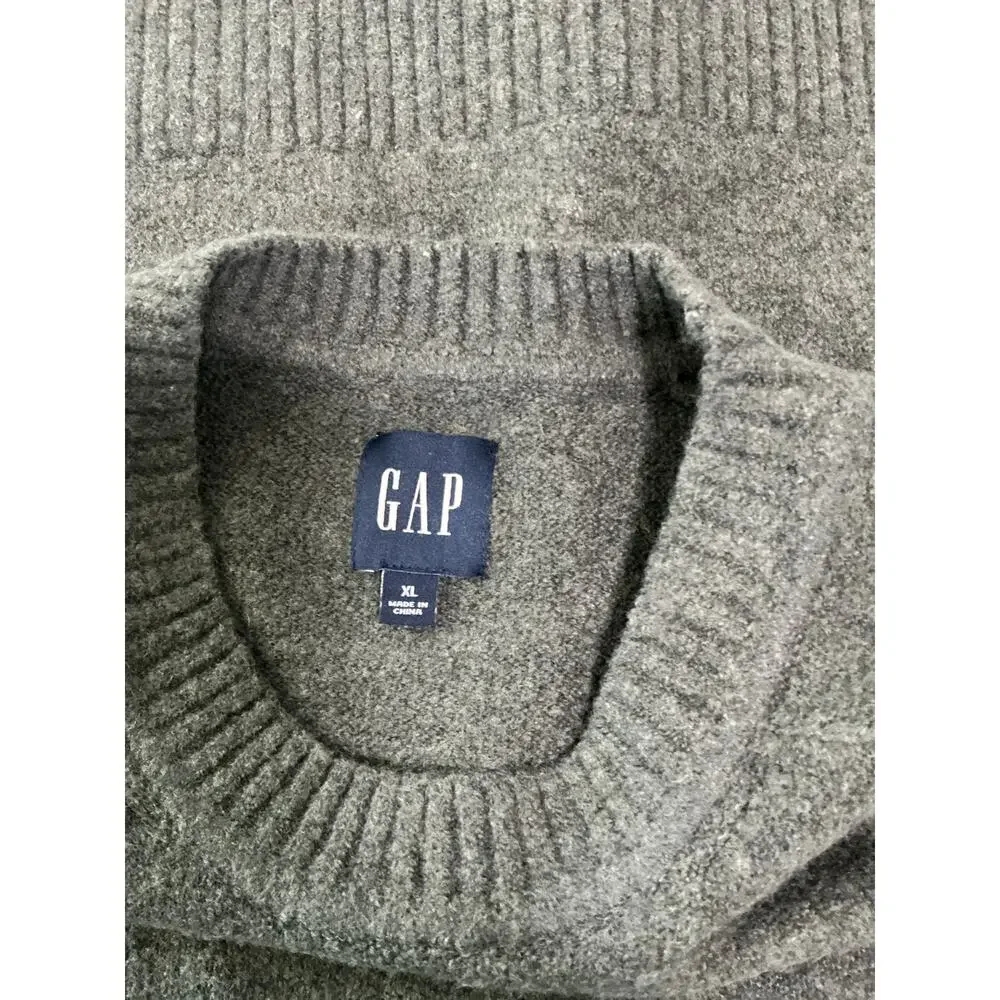 NWOT Gap Grey Knit Crew Neck Pullover Long Sleeve Sweater Men's Size XL